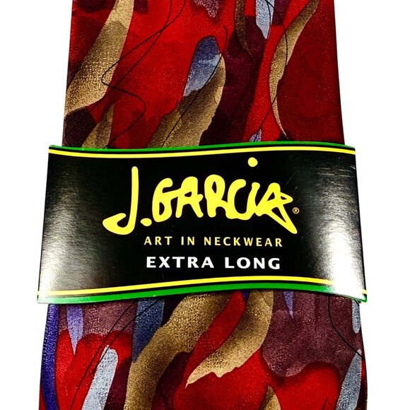 Vtg. J. Garcia Extra Long Silk Tie Wetlands II Collection - 61.5" x 4" - NWT - Picture 3 of 9
